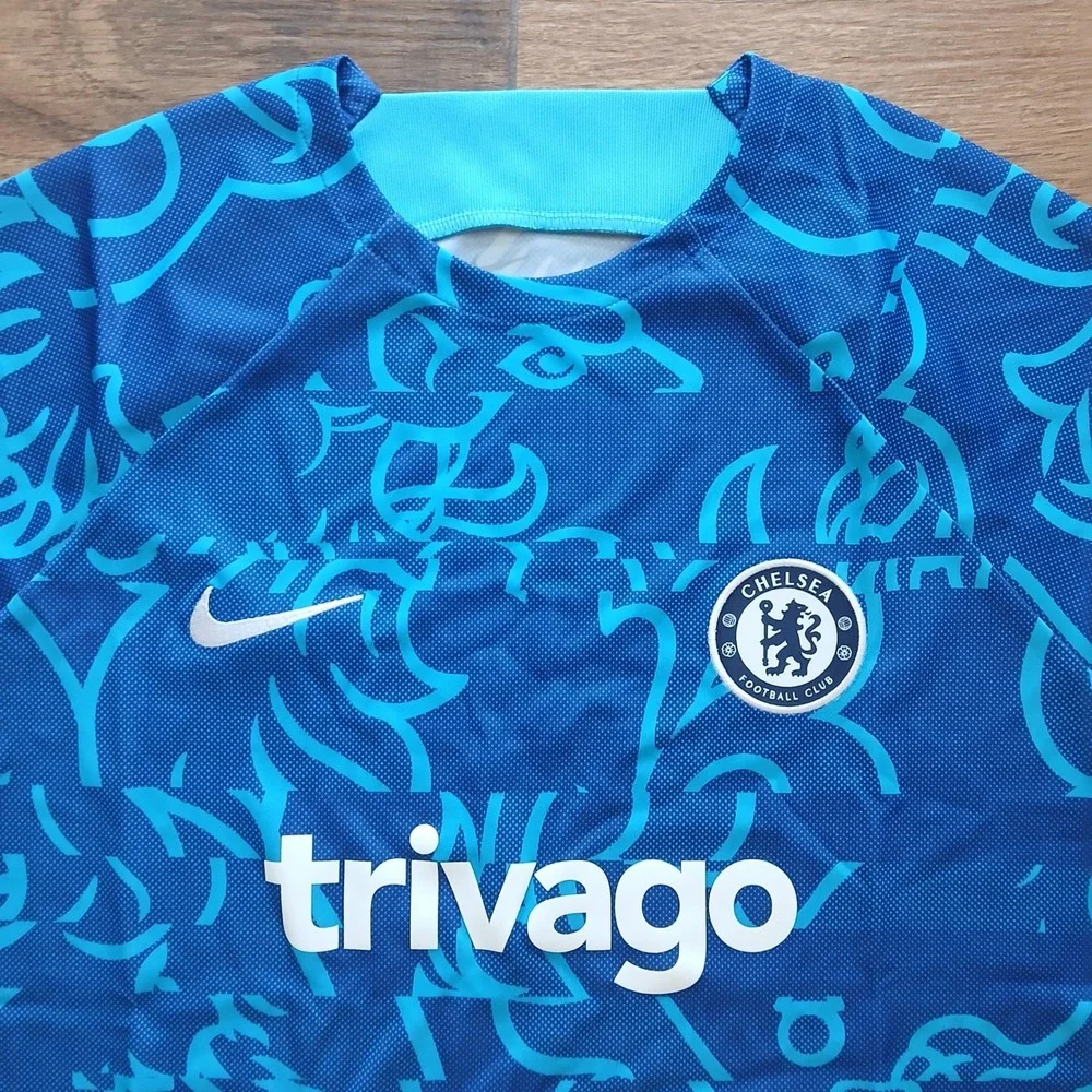 Chelsea‎ FC Jersey Womens Large Blue Soccer Nike Pre-Match Kit Uniform Stretch